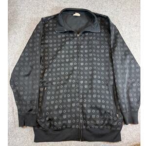 Vintage 90s G Unit Monogram Logo AOP Track Jacket Mens Medium Black Full Zip y2k